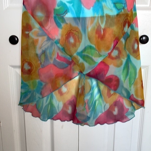 My Michelle Y2K Pastel Floral Ruffle Maxi Dress Sz 9/10 - Picture 4 of 9